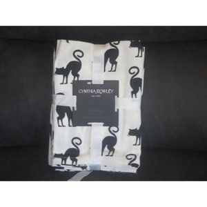 Cynthia Rowley White w Black CATS Halloween Cotton 18" Napkins Set of 6